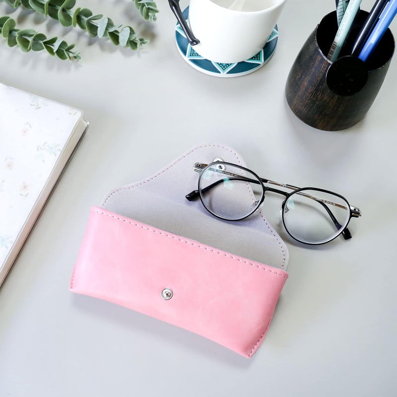 LogHog Portable Leather Glasses Case,Flexible Sunglasses Pouch Slim Case for Women Men Horizontal Eyeglass Case - Image 5